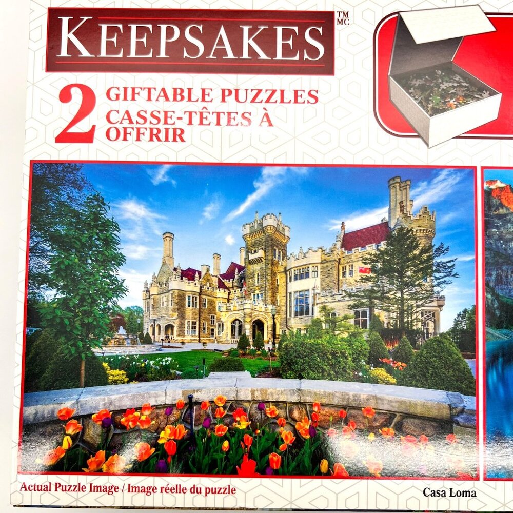 Keepsakes 2 Giftable 500-Piece JIgsaw Puzzles Casa Loma Moraine Lake Scenes New - Picture 6 of 15